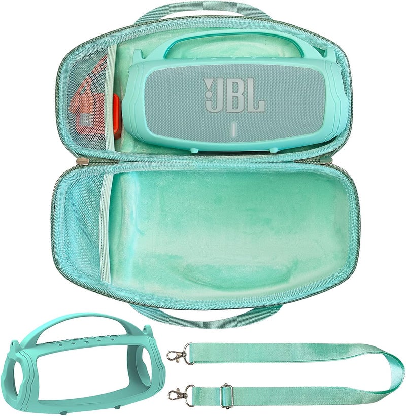 JCHPINE Silicone Cover and Hard Travel Case for JBL Charge 4 / Charge 5 Portable Bluetooth Speaker Accessories (Teal Case, NOT for Wi-Fi Version) - Image 3